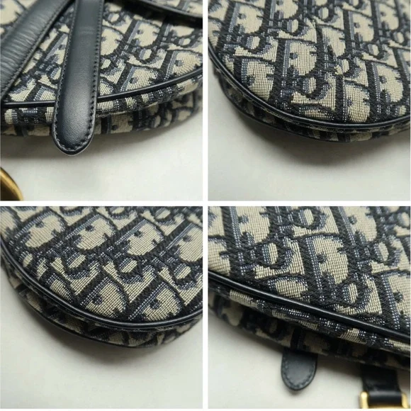Christian Dior: Medium Navy Oblique Saddle Bag w/ extra strap *AUTHENTICATED* - Picture 6 of 15